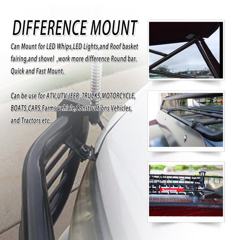 House Tuning Led Light Bar Clamps 1.25 inch -Pack 4,Tube Clamp Mount kit 1-1/4 Bar Clamp Brackets for Motorcycle ATV UTV Trucks Boat Fog Light Mount (1.25" -Clamp Mount Kit) - Image 5